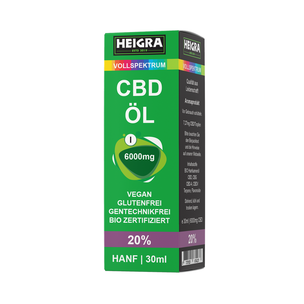 VOLLSPEKTRUM 20% 30ml CBD ÖL HEIGRA