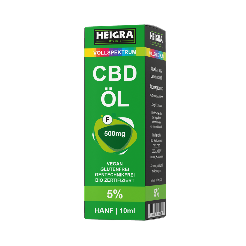 VOLLSPEKTRUM 5% 10ml CBD ÖL HEIGRA