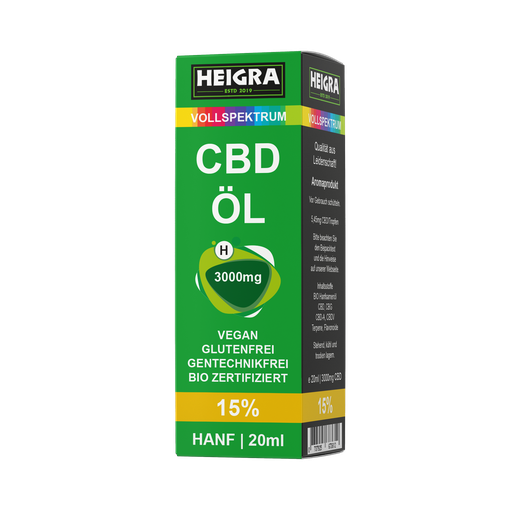 [P0004898] VOLLSPEKTRUM 15% 20ml CBD ÖL HEIGRA