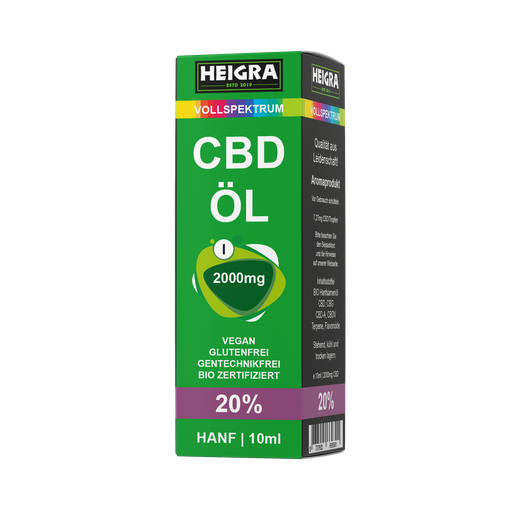 [P0004900] VOLLSPEKTRUM 20% 10ml CBD ÖL HEIGRA